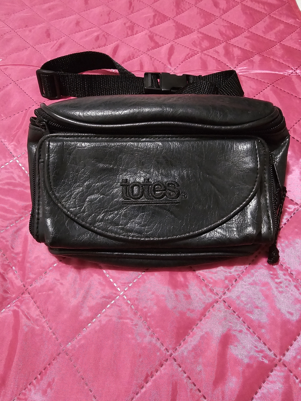 totes Black Leather Waist Pack - Totes